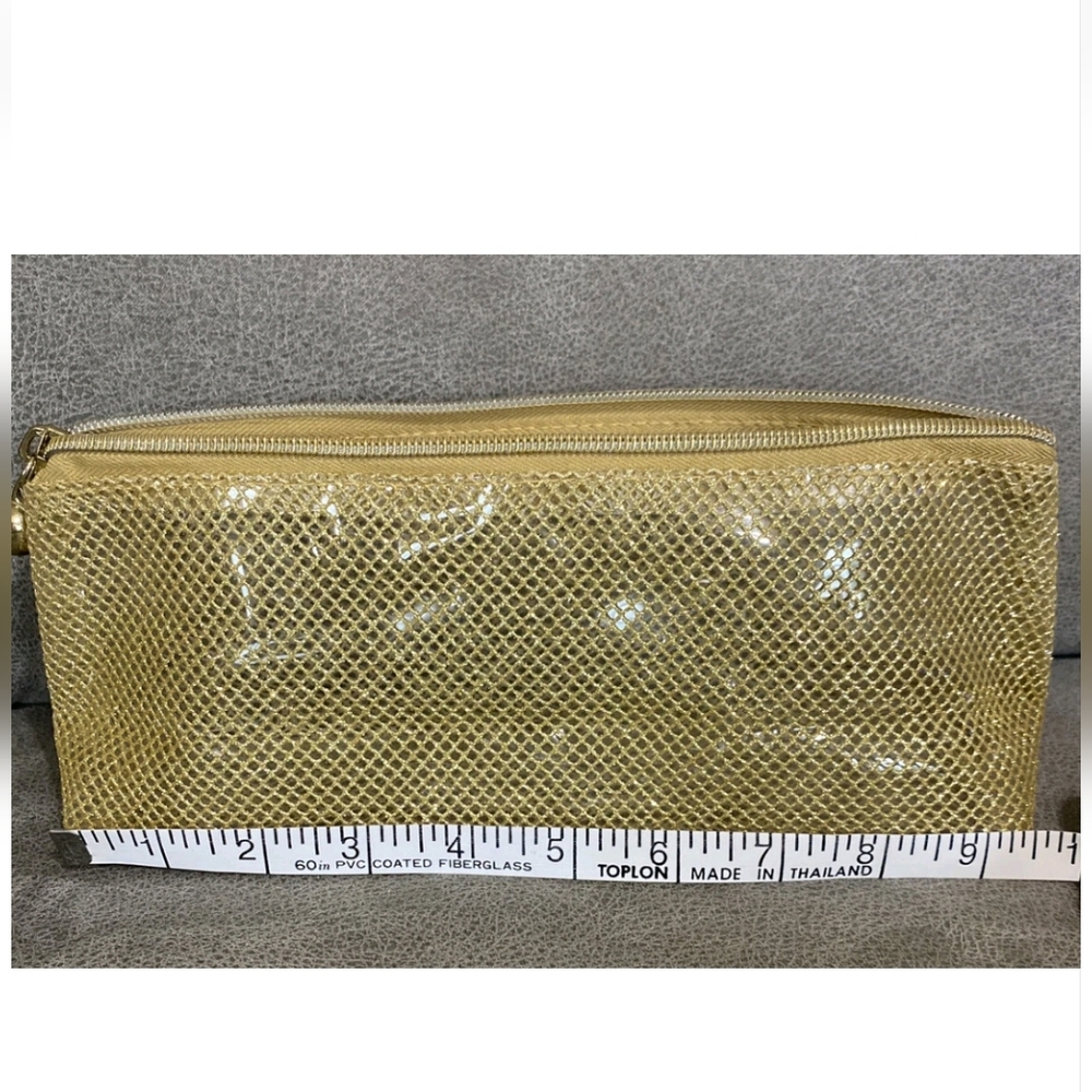 Avon Gold Cosmetic Bag 9"×4"×3" NEW - Picture 2 of 9